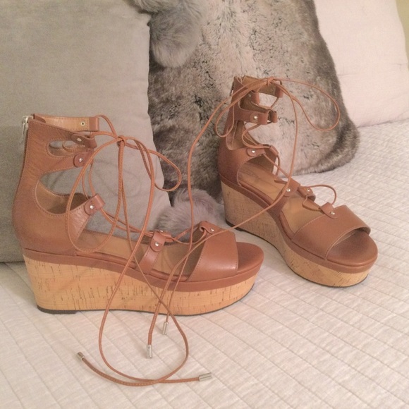 Coach Shoes - COACH like new Barkley leather lace up heels 9.5
